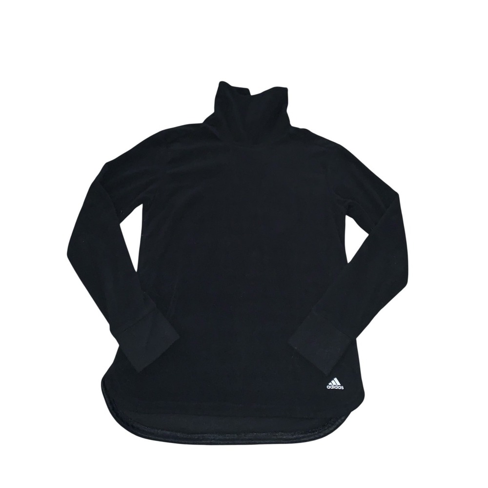 Adidas Golf Mock Neck Pullover Womens Small‎ Black Fleece Gorpcore Athleisure